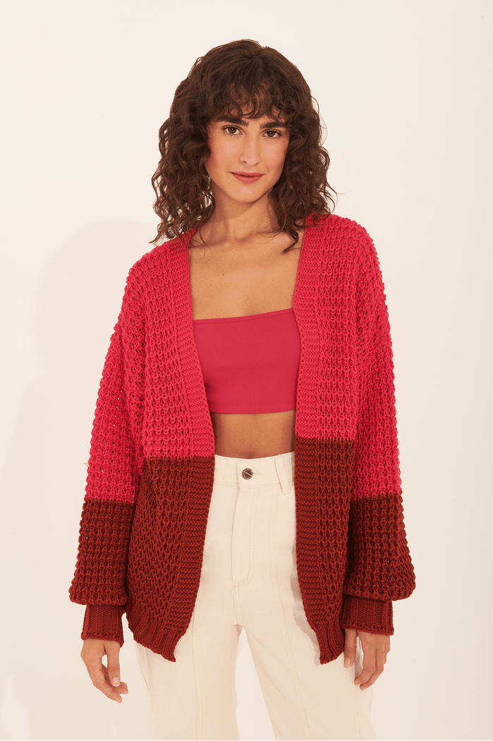 BICOLOUR CARDI