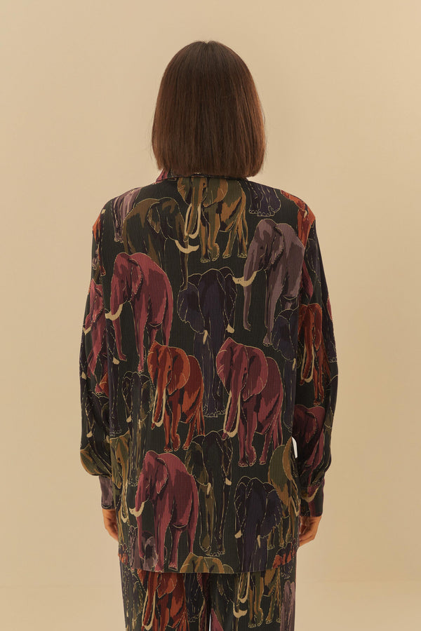 FARM PLEATED ELEPHANT SHIRT