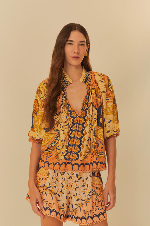 FARM BELEZA BOHO BLOUSE