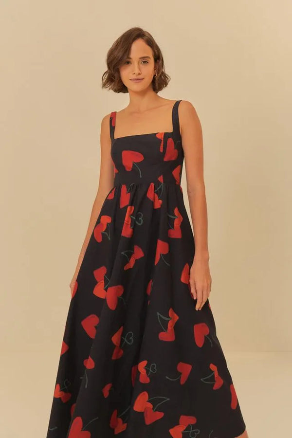 FARM MIDI AMOR DRESS